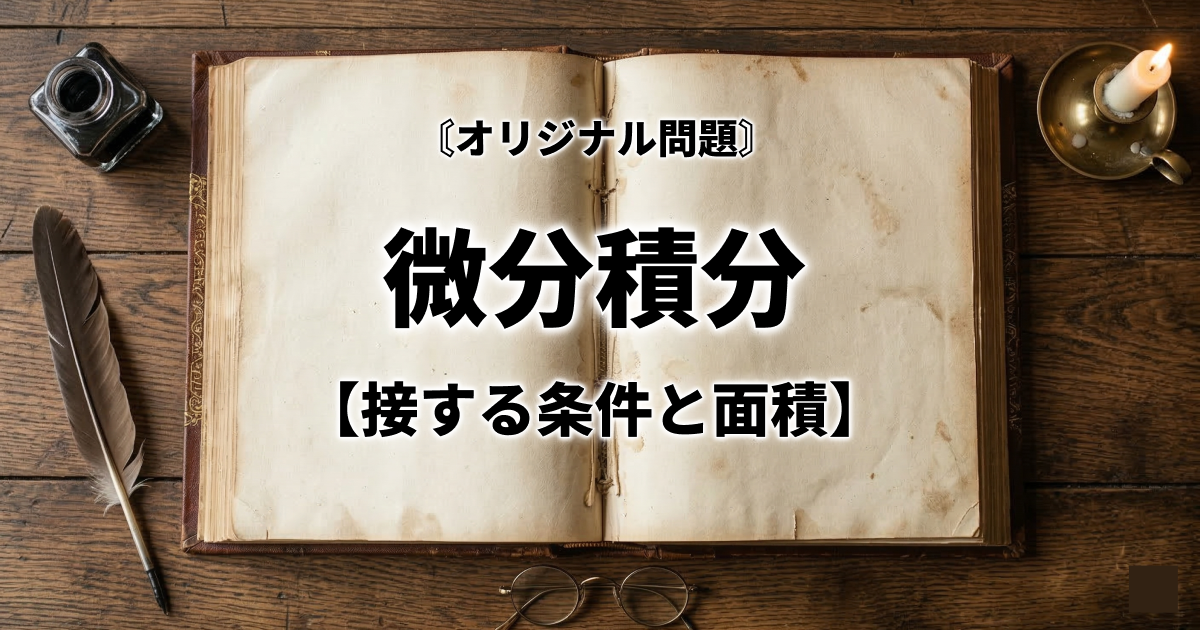 【オリジナル問題】2曲線が接する条件と面積の求め方 サムネイル